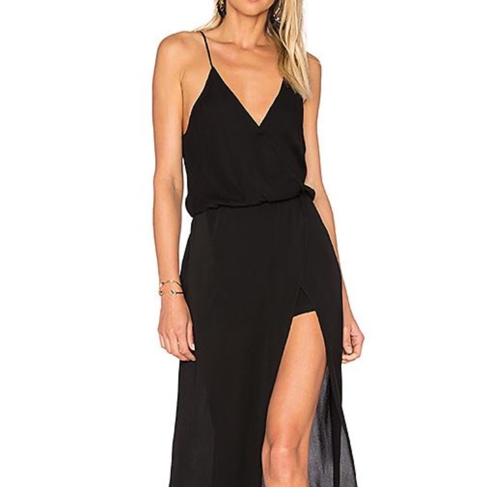 Karina Grimaldi Black High Low Dress Silk Size S
